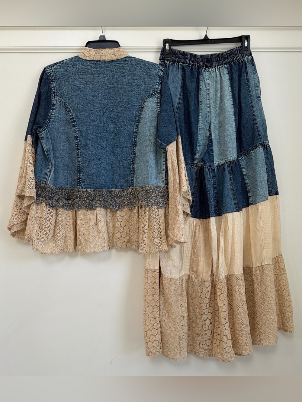 Young Threads Patchwork Lace Kimono & Pant Set S NWOT - Picture 4 of 8